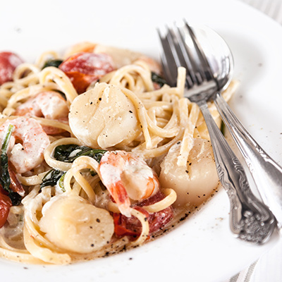 Linguine with Scallops and Dried Tomatoes