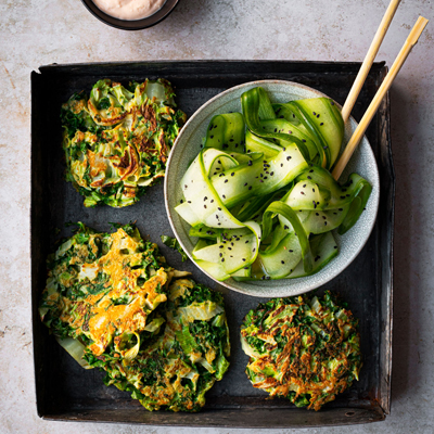 Japanese omelettes with Ginger mayonnaise (okonomiyaki)
