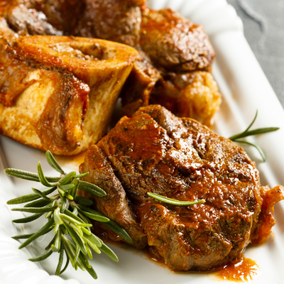 Osso Bucco of Pork with Mushrooms