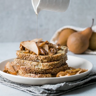 Maple French Toast with Pears and Pecans