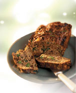 Veal meatloaf with feta, olives and mushrooms