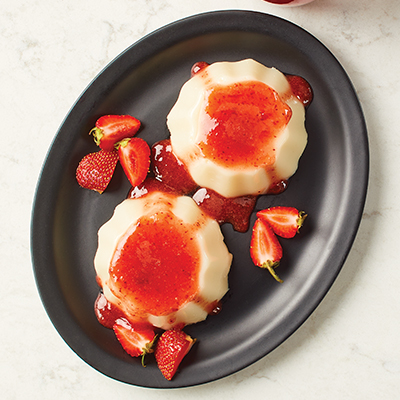 Panna cotta fraise-amande sans produits laitiers