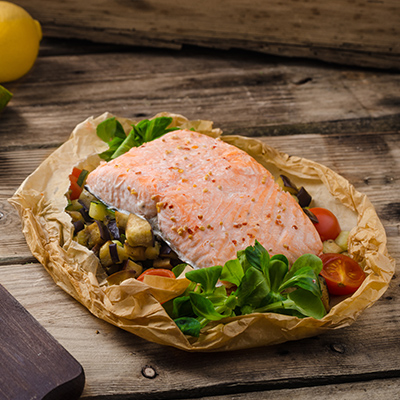 Papillotes de saumon farci à la Feta