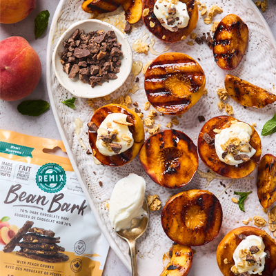 Grilled peach yogurt parfait