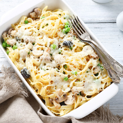 Fettuccine with Garlic and Cremini Mushrooms