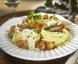 Linguine with Scallops, Shiitake and Boursin Cheese