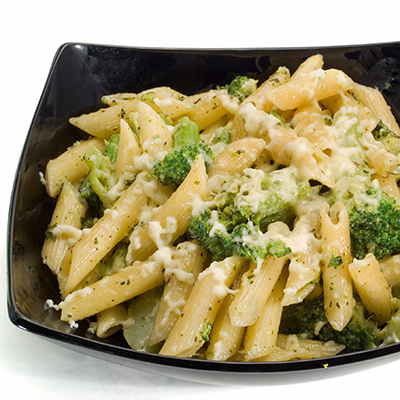 Pasta with rapini and Romano cheese