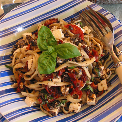 Pasta with Tapenade and Feta