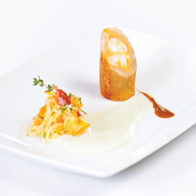 Chorizo-scampi Stuffed Rabbit Paupiettes