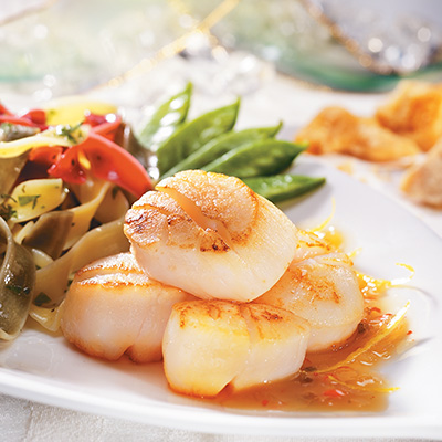Scallops with Lemon and Maple Syrup Dressings Scallops with Lemon and Maple Syrup Dressing