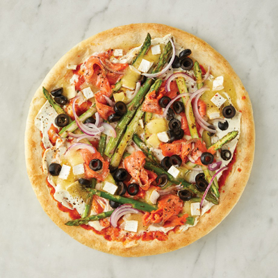 Sockeye Salmon and Asparagus Pizza