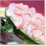 Poires farcies aux crevettes