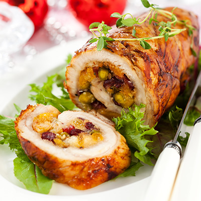 Turkey Breast with Prune and Apricot Stuffing