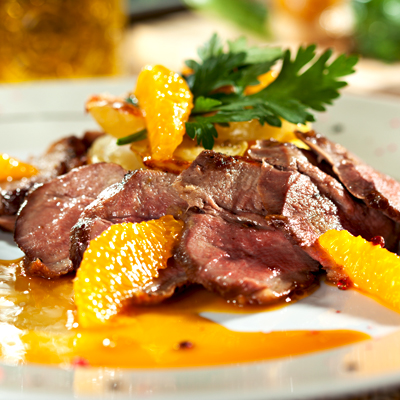 Duck breasts with spicy orange sauce