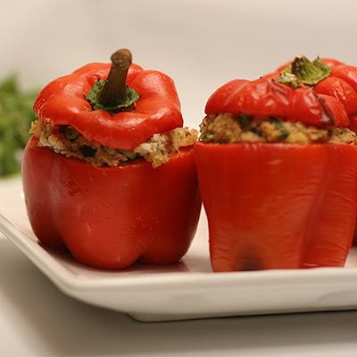 Bulgur and Tuna-stuffed Peppers