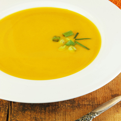 Soup with Roasted Root Vegetables and Greek Yogurt