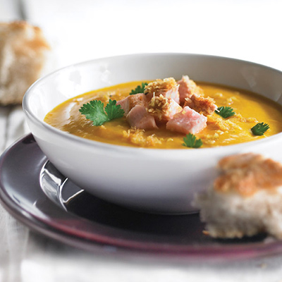 Caramelized Squash Soup with Coconut Curry Pork