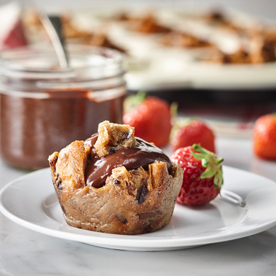 Chocolate Viennois Bread Pudding Stuffed with Ganache