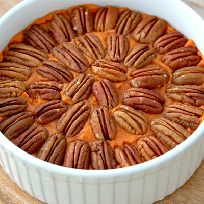 Sweet Potato Puree with Pecans and Maple Syrup