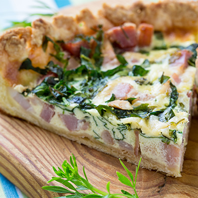 Maple Ham and Spinach Quiche