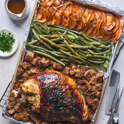 Asian-style Sheet Pan Turkey Dinner