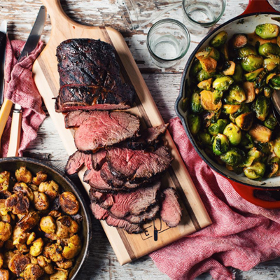 Grilled Filet Mignon Roast with Maple Balsamic