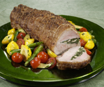 Roast Pork with Spinach Stuffing and Orange Sauce