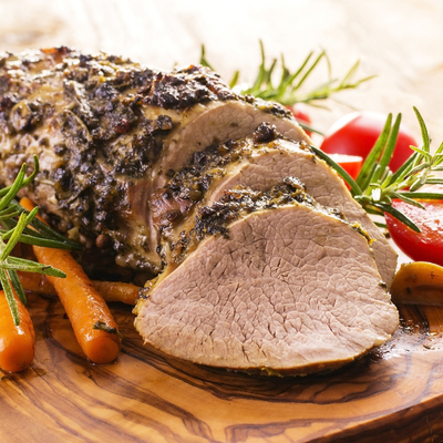 Honey and rosemary braised veal roast