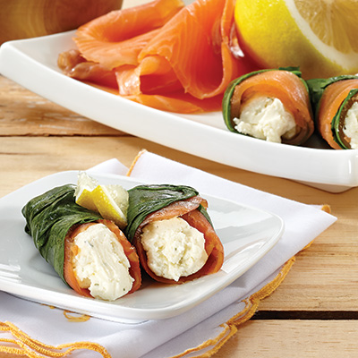 Spinach and Smoked Salmon Rolls