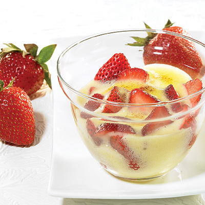 Browned Maple and Strawberry Sabayon