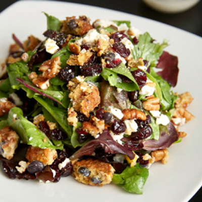 Black beans Veggie Burger and Cranberry Salad