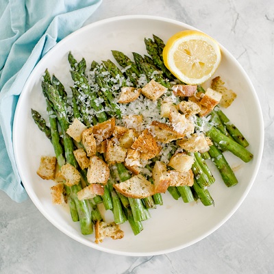 Grilled Asparagus Caesar Salad