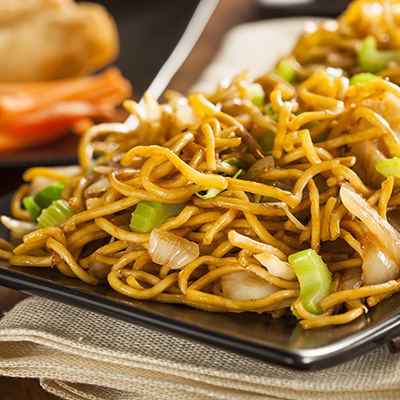 Asian Noodles and Vegetable Salad with Plums