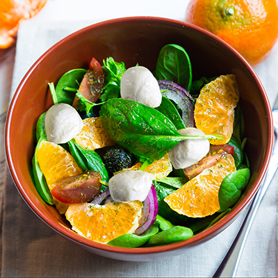 Salade d'épinards et de clémentines