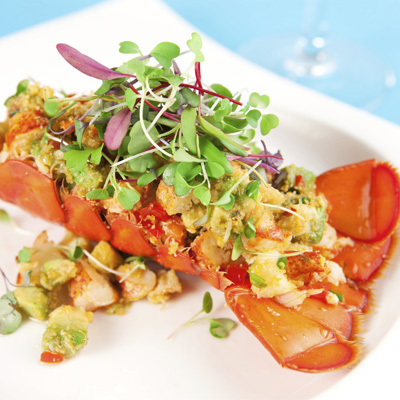 Warm Lobster, Asparagus Salad with Citrus Dressing