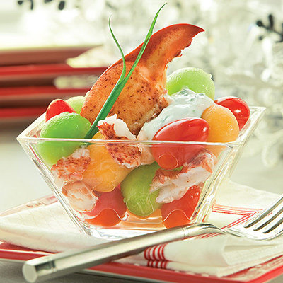 Lobster and Melon Salad with Chive Balsamic Mayonnaise
