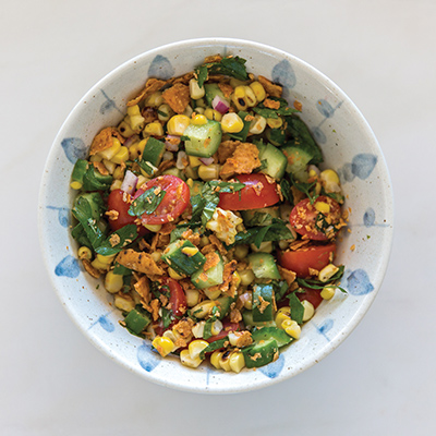 Fresh Herbs and Grilled Corn Salad