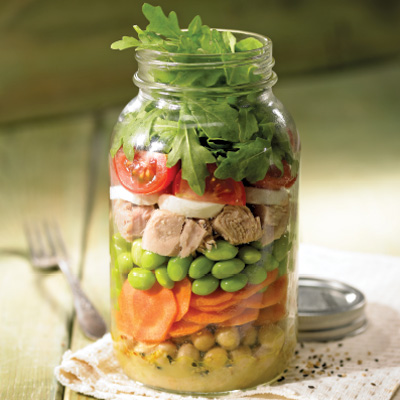 Salade méli-mélo en pot Mason