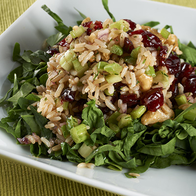 Brown and Wild Rice, Walnut and Dried Cranberry Salad