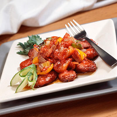 European Sausages with Tomato Sauce