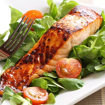 Maple-glazed salmon