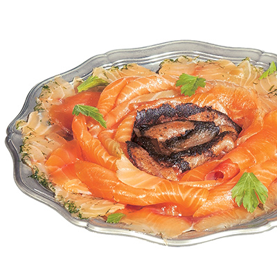 Saumon gravlax et sauce Renaud à la vodka