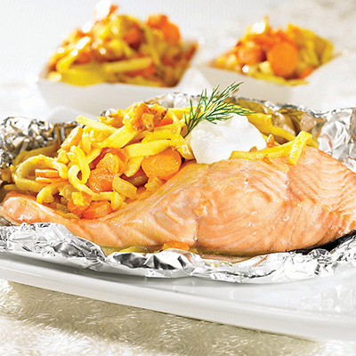 Curried Salmon Bundles
