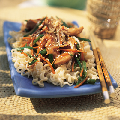 Sauté asiatique de poulet et légumes