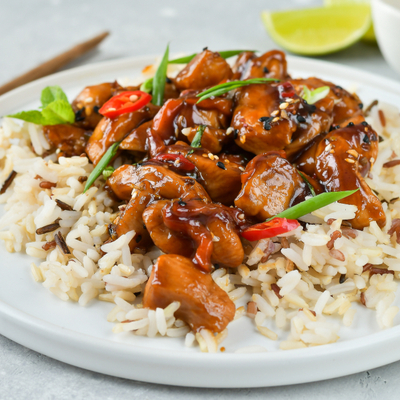 Sauté de légumes et de poulet à la teriyaki