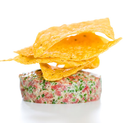 Beef Tenderloin Tartar and Organic Corn Chips