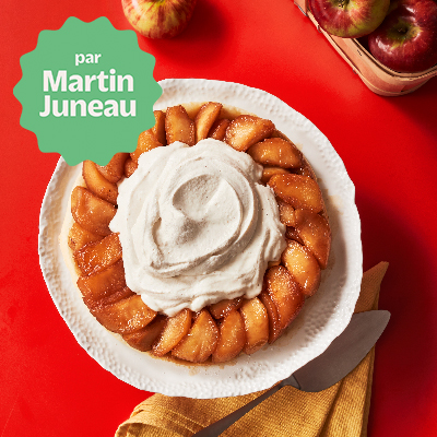 Tarte Tatin with whipped spiced yogurt