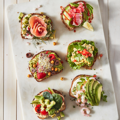 Avocado toasts on Première Moisson Organic Sprouted Grain Loaf