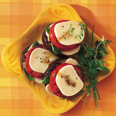 Tomates et aubergines grillées au Bocconcini