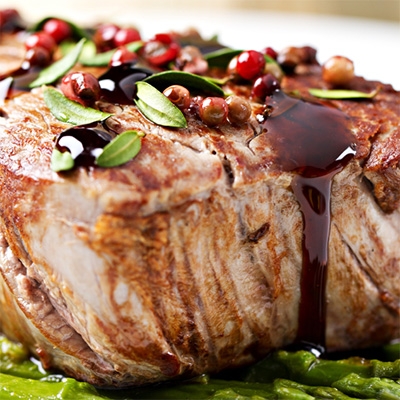 Pork Tournedos with Raspberry Vinegar Sauce